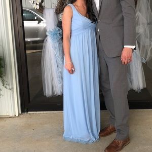David’s Bridal floor length ice blue dress size 6